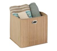 Relaxdays Set of 3 Tall Bamboo Storage Baskets