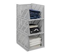 Relaxdays Set of 3 Wardrobe Organiser Boxes