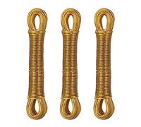 Relaxdays Set of 3 Washing Lines, 20 m Long, Laundry Cord with Steel Core, PVC, Extra Strong, Indoors & Outdoors, Yellow