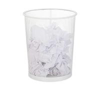 Relaxdays Set of 3 Wastebaskets, Wastepaper Bin, Office & Home, Round, Wire Mesh, Metal, H x D: 35 x 29.5 cm, White