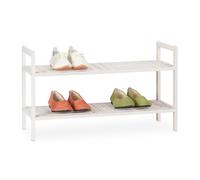 Relaxdays Set of 3 White Shoe Racks made of Walnut