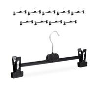 Relaxdays Set of 30 Plastic Pants Holders Black