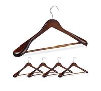 Relaxdays Set of 30 Suit Hangers Brown