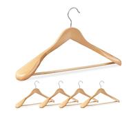Relaxdays Set of 30 Suit Hangers Natural