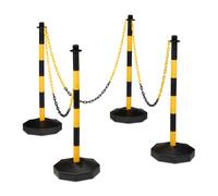 Relaxdays Set of 4 Barrier Post with Chain