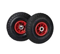 Relaxdays Set of 4 Barrow Tyres 3.00-4 Black/Red