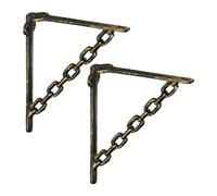 Relaxdays Set of 4 Bronze Shelf Angles