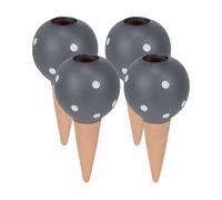 Relaxdays Set of 4 Clay Watering Globes Grey