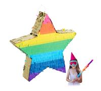 Relaxdays Set of 4 Colourful Star Pinata