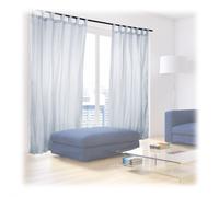 Relaxdays Set of 4 Curtains with Loops Silver