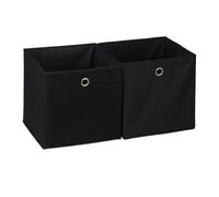 Relaxdays Set of 4 Fabric Storage Box Black