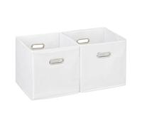 Relaxdays Set of 4 Fabric Storage Boxes White