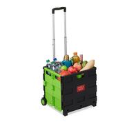 Relaxdays Set of 4 Folding Shopping Trolley Green