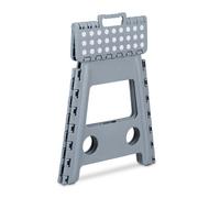 Relaxdays Set of 4 Folding Stools XL Light Grey