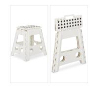 Relaxdays Set of 4 Folding Stools XL White