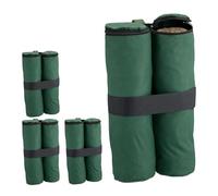 Relaxdays Set of 4 Gazebo Sandbags, Oxford Fabric, Filling with Sand, Weights for Party Tents, 40 x 42 x 1.5 cm, Green, Polyester