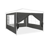 Relaxdays Set of 4 grey gazebo side panels