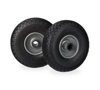 Relaxdays Set of 4 Hand Truck Tyres Black/Grey