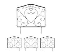 Relaxdays Set of 4 Lawn Edging Pieces Heart Design