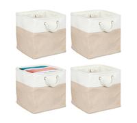 Relaxdays Set of 4 Linen Storage Baskets