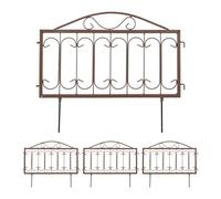 Relaxdays Set of 4 Metal Lawn Edging Pieces Brown