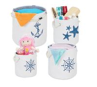 Relaxdays Set of 4 Nautical Storage Baskets