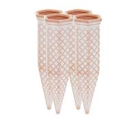 Relaxdays Clay Watering Spikes, Set of 4, Stakes for 1.5 L Plastic Bottles, Indoor & Outdoor Plants, Pattern, Terracotta, Ceramics, 18 x 5.5 x 5 cm
