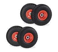 Relaxdays Set of 4 PU Wheelbarrow Tyre 4.10/3.50-4