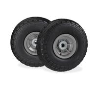 Relaxdays Set of 4 PU Wheelbarrow Tyres Black/Grey