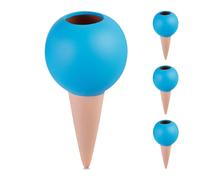 Relaxdays Set of 4 Round Clay Watering Cones
