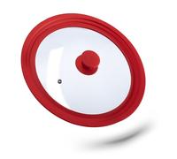 Relaxdays Set of 4 Saucepan Lids 26-30cm Red