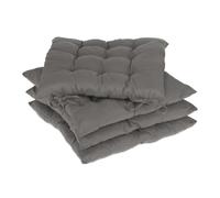 Relaxdays Set of 4 Seat Cushions Grey