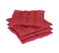 Relaxdays Set of 4 Seat Cushions Red