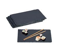 Relaxdays Set of 4 Slate Plates 26x16 cm