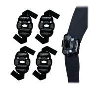 Relaxdays Set of 4 Strap-On Gel Knee Pads in Black