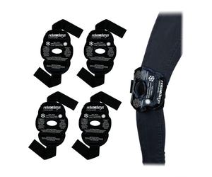 Relaxdays Set of 4 Strap-On Gel Knee Pads in Black
