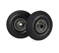 Relaxdays Set of 4 Truck Tyres 3.00-4 Black/Grey