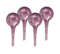 Relaxdays Watering Globes, Set of 4, Glass, Small, HxD: 15 x 9 cm, Balls for Automatic Irrigation on Holiday, Purple