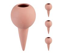 Relaxdays 4X Clay Cone Watering, for 1.5 Litre PET Bottles, Irrigation Aid, Ceramic, HxØ: 18 x 9 cm, Terracotta, 18 x 9 x 9 cm