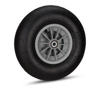 Relaxdays Set of 4 Wheelbarrow Tyres Black/Grey