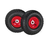 Relaxdays Set of 4 Wheelbarrow Tyres Black/Red