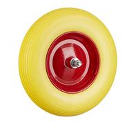 Relaxdays Set of 4 Wheelbarrow Tyres Yellow/Red