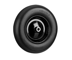 Relaxdays Set of 4 Wheelbarrow Wheels 4.80 4.00-8, Solid Rubber, Steel Rim, Spare Tire, 100kg Capacity, Black