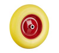 Relaxdays Set of 4 Wheelbarrow Wheels Yellow/Red