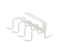 Relaxdays Set of 4 White Cupboard Insert Hook Rack