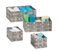Relaxdays Set of 4 Woven Style Storage Baskets