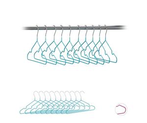 Relaxdays Set of 40 Kids Coat Hangers Turquoise