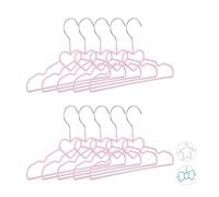 Relaxdays Set of 40 Kids Hangers Heart Pink
