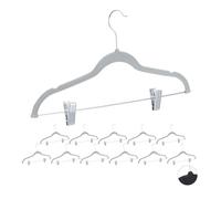 Relaxdays Set of 48 Velvet Coat Hangers Grey
