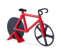 Relaxdays Set of 5 Bicycle Pizza Cutters Red